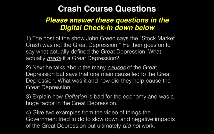 The crash of 1929 video questions answers