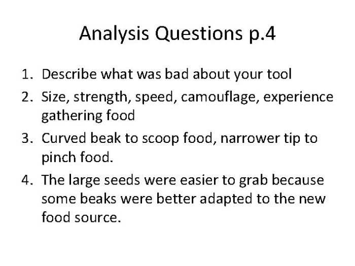 The beaks of finches lab answer key