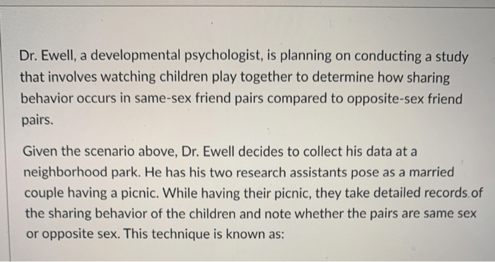 Dr. ewell a developmental psychologist