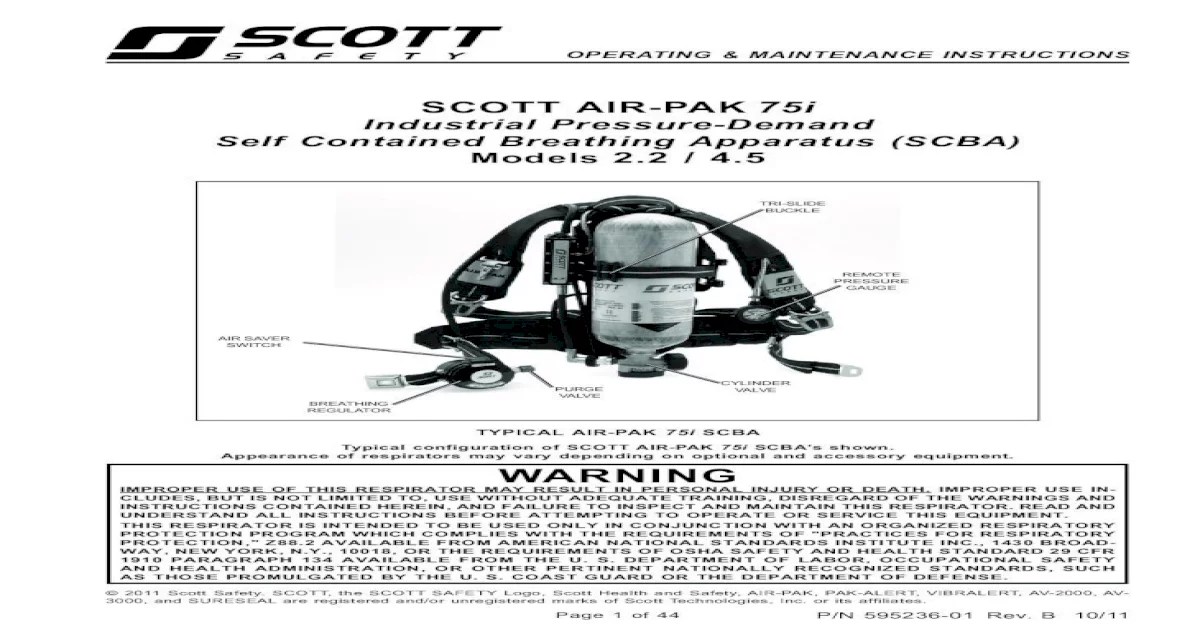 Scott air-pak x3 user manual