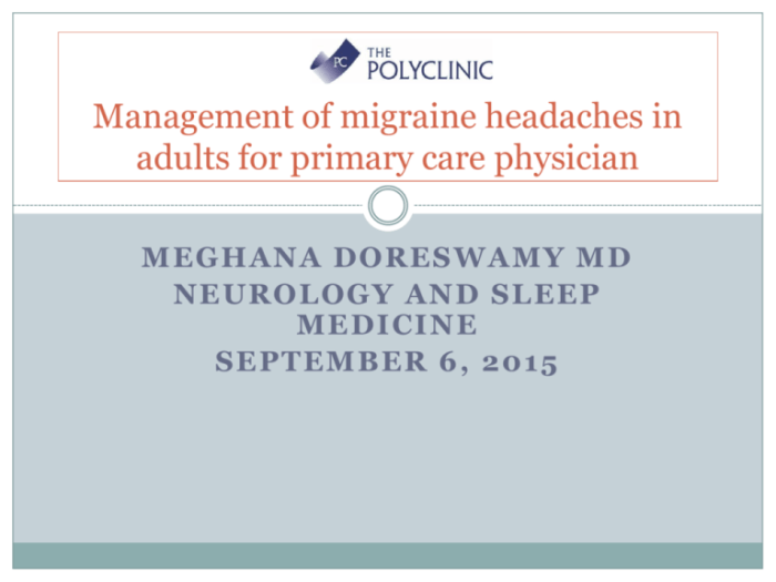 Nursing interventions for migraine headaches